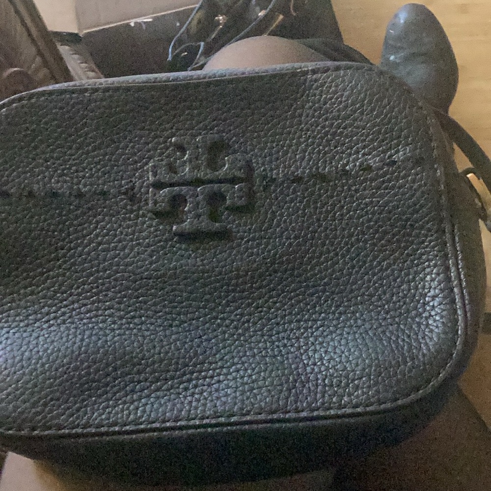 Tory Burch Black Belt Bag Pebbled Leather